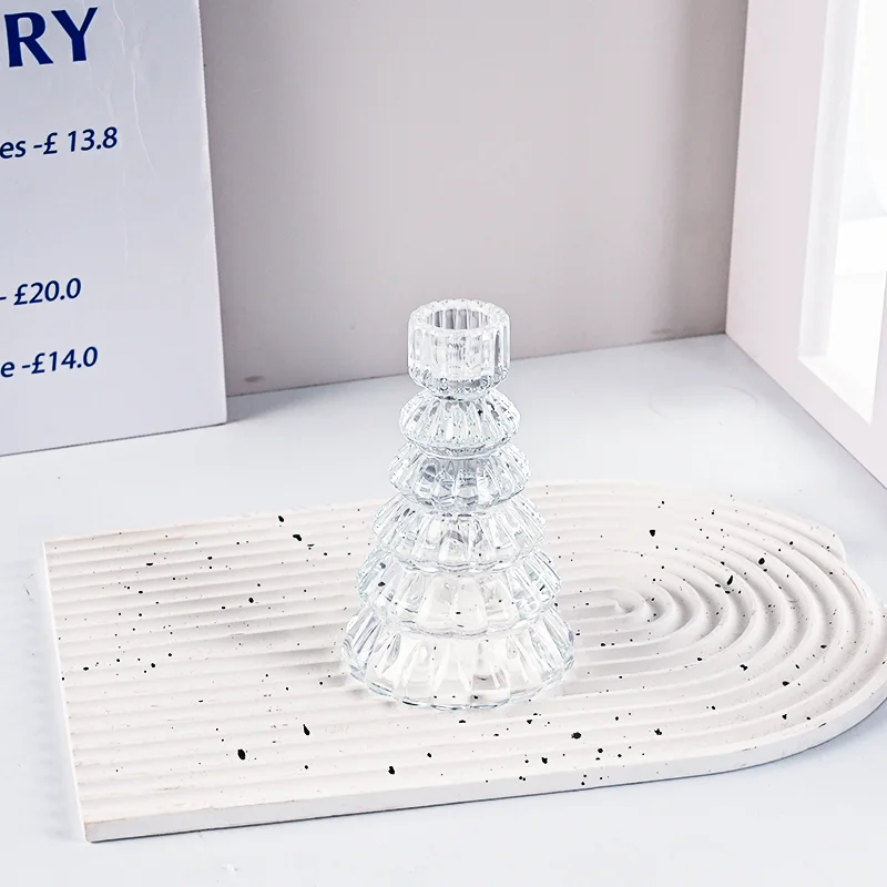 product fashion colorful glass candle holder for candlestick wedding home decoration table suitable for both sides candle holders-7