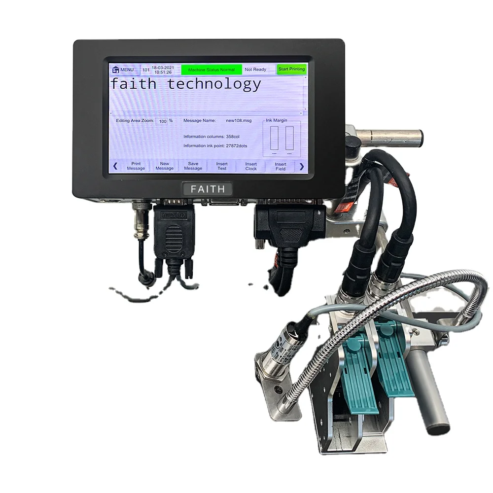 Faith Automatic Thermal Label Printer Inkjet Coding Machine for Printing Expiry Dates on Plastic Bags Ink Type TIJ
