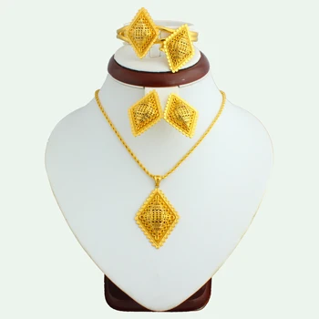 JH Saudi 18k Gold Plated Heavy Jewelry Cheap Price High Quality Jewelry Set