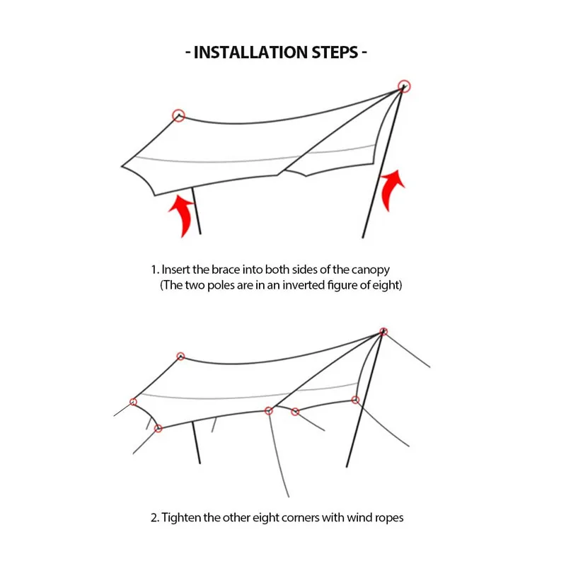 Custom awnings wholesale polyester rain fly camping tarp