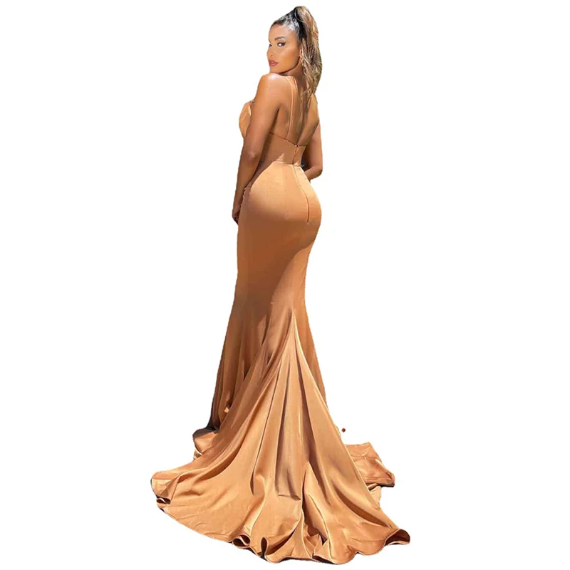 high quality fashion show figure sling sleeveless slim dress