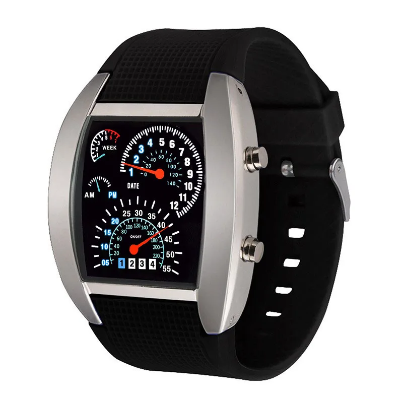 2024 New LED Digital Watches Women Stainless Steel Watch Men Sport Silicone Square Wrist Unisex Electronic Watch