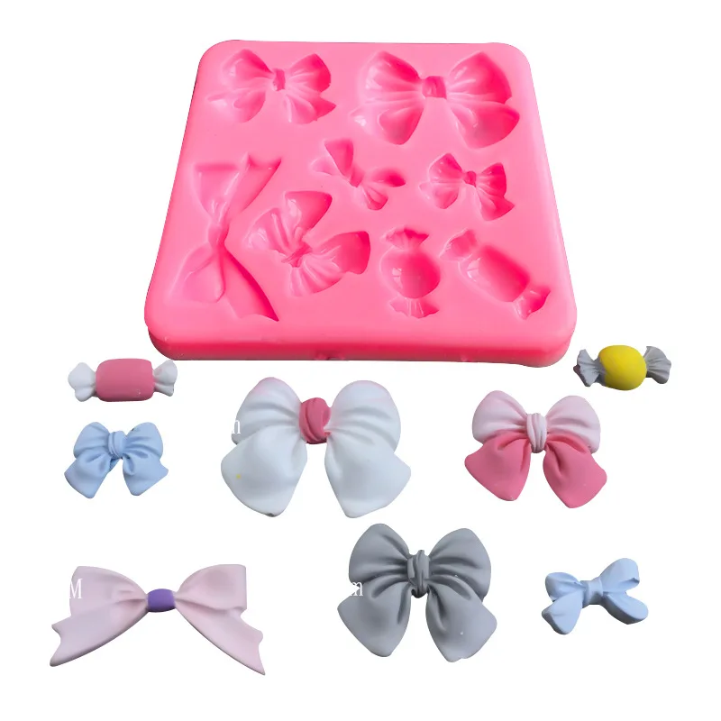 Elegital 4-Piece Bow Silicone Mold Set – Food Safe, Heat Resistant For Baking & Crafts