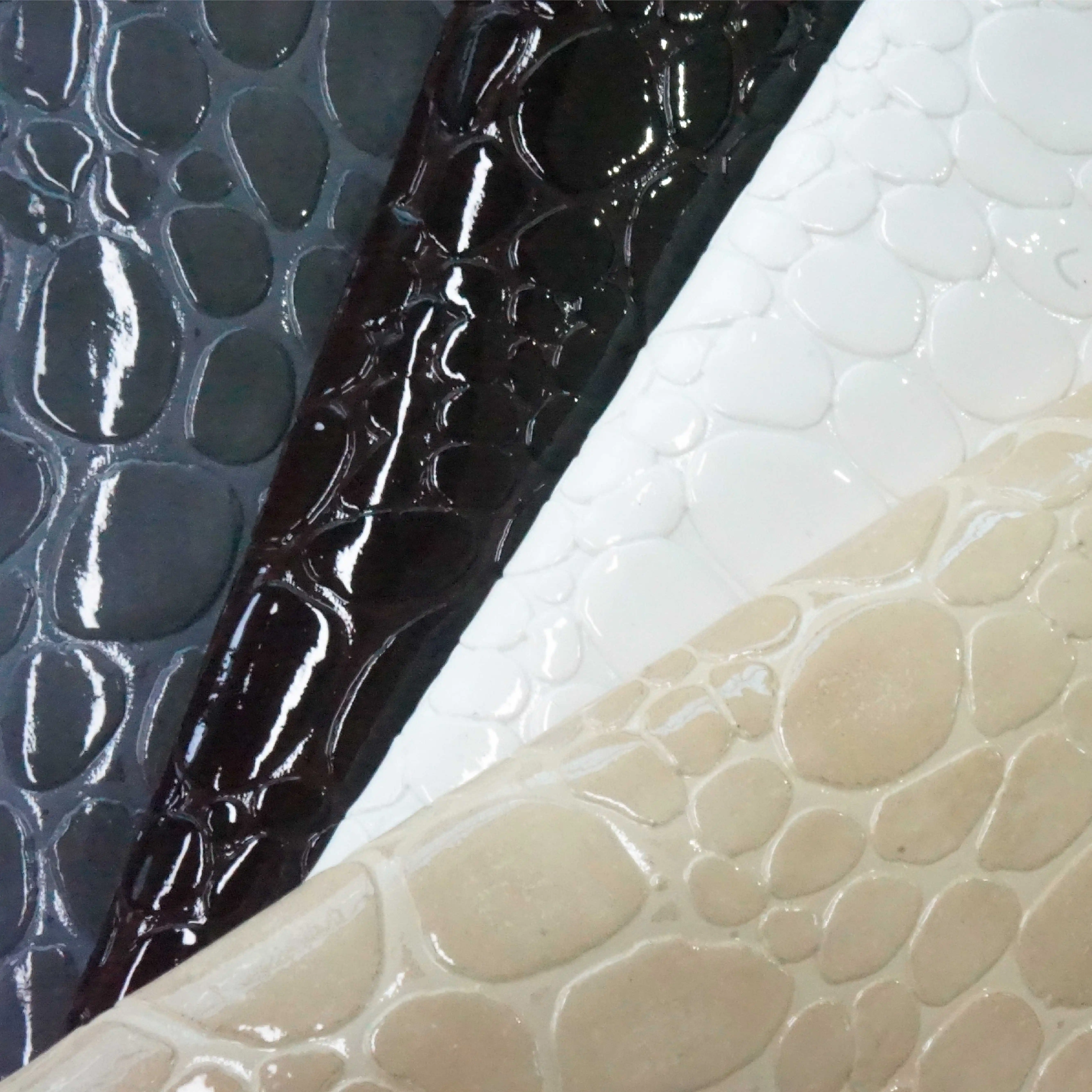 High Gloss Embossed Stone Pattern PVC Faux Leather Synthetic Fabric Roll Vinyl Leather for Handbag Decorative Home Textiles Accessories Car Steering Wheel factory