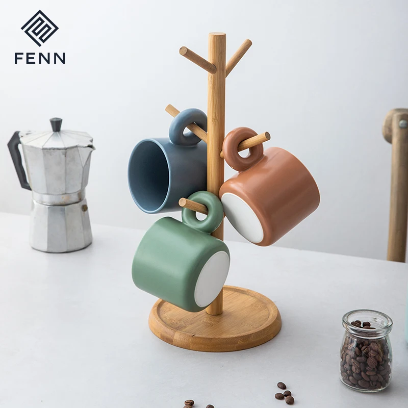 product fenn 11oz drinkware gifts nordic design matte color glaze customized logo round ceramic cafe mug with thick handle gift mug-58