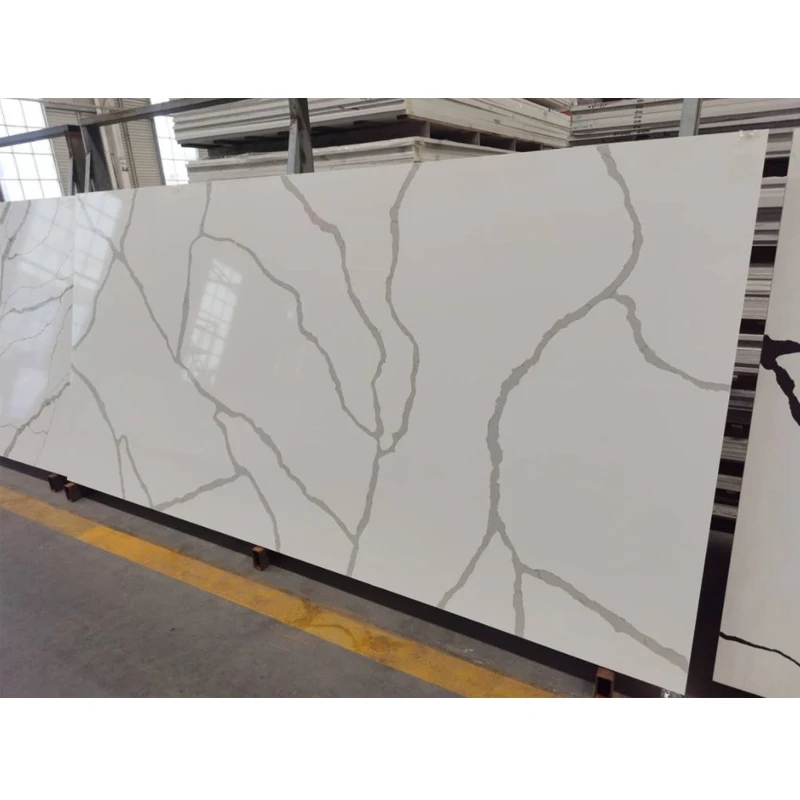 YDSTONE Engineered Quartz Kitchen Countertop White Calacatta Quartz Countertop Stone Slab Artificial Stones