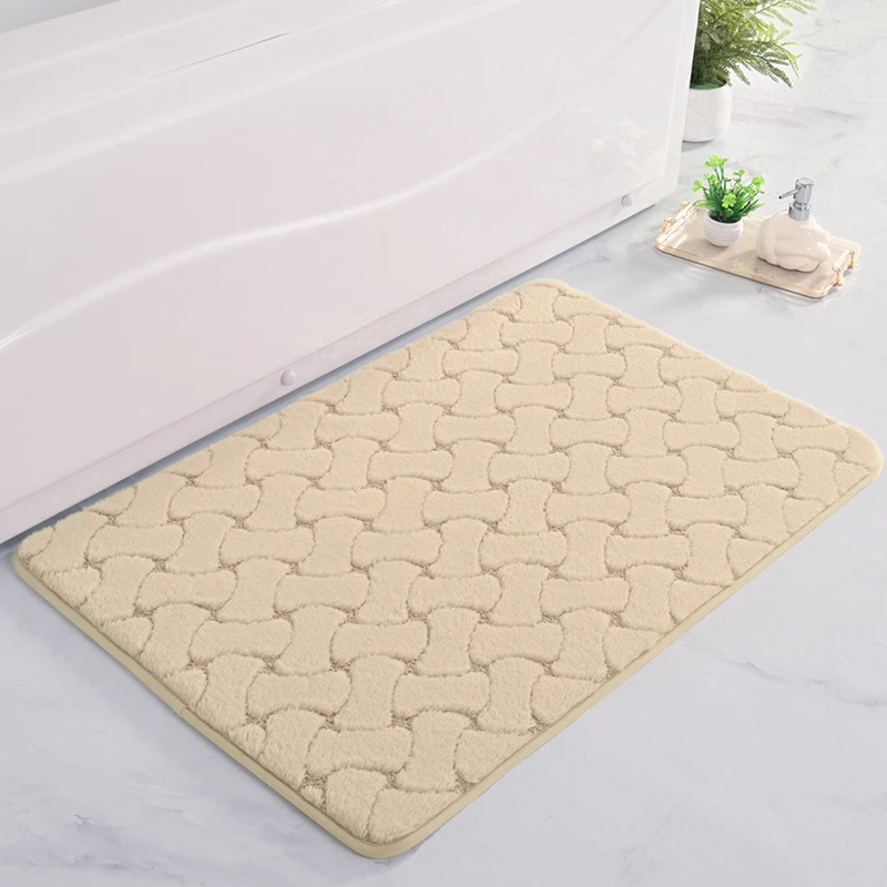  Hot Sale Wholesale Non Slip Super Absorbent Embossing Mat Soft Surface Quickly Drying Bathroom Mat