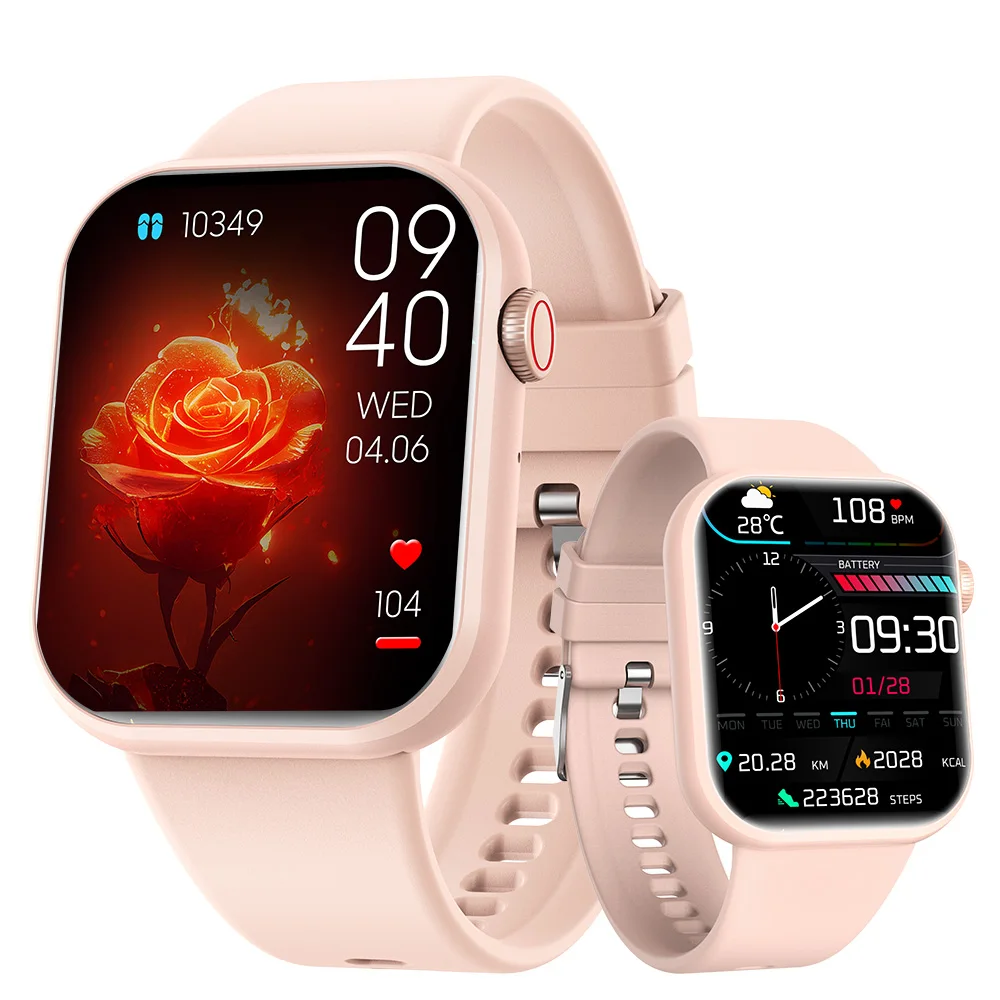Relógio Inteligente SENBONO Life3 2023 Unissex Quadrado OLED 1.83'' para Atender Chamadas, Oxigênio no Sangue, Esportivo, IP68...