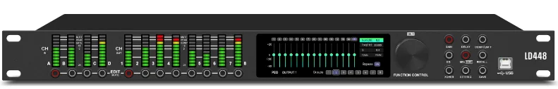 LD448 Professional DUAL DSP 32 Bit 4 Input 8 Output Audio Processor with FIR Equalizer System ADI Chip Dynamic Audio Equipment