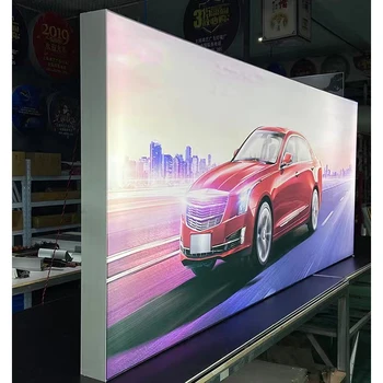 Factory customized wholesale plexiglass led exhibition fabric light box signboard display fabric fronted led light box