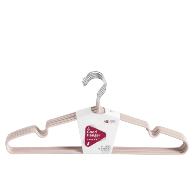 Factory wholesale low price durable plastic hanger SOLELY metal wire hanger PVC coated Skirt Hanger with Non-slip Notches