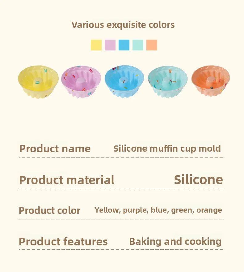 8.4g Round Silicone Muffin Cup and Cake Mold Baking Tool for Pudding Cake Other Desserts factory