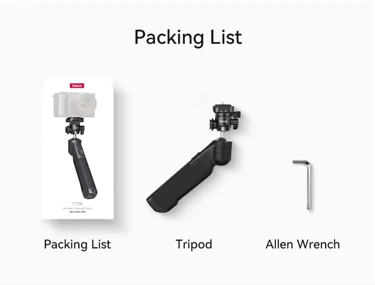 Mini Foldable Tripod Ulanzi TT38 One-click Quick Release Tripod for Camera with Hidden Hook Cold Shoe Mount