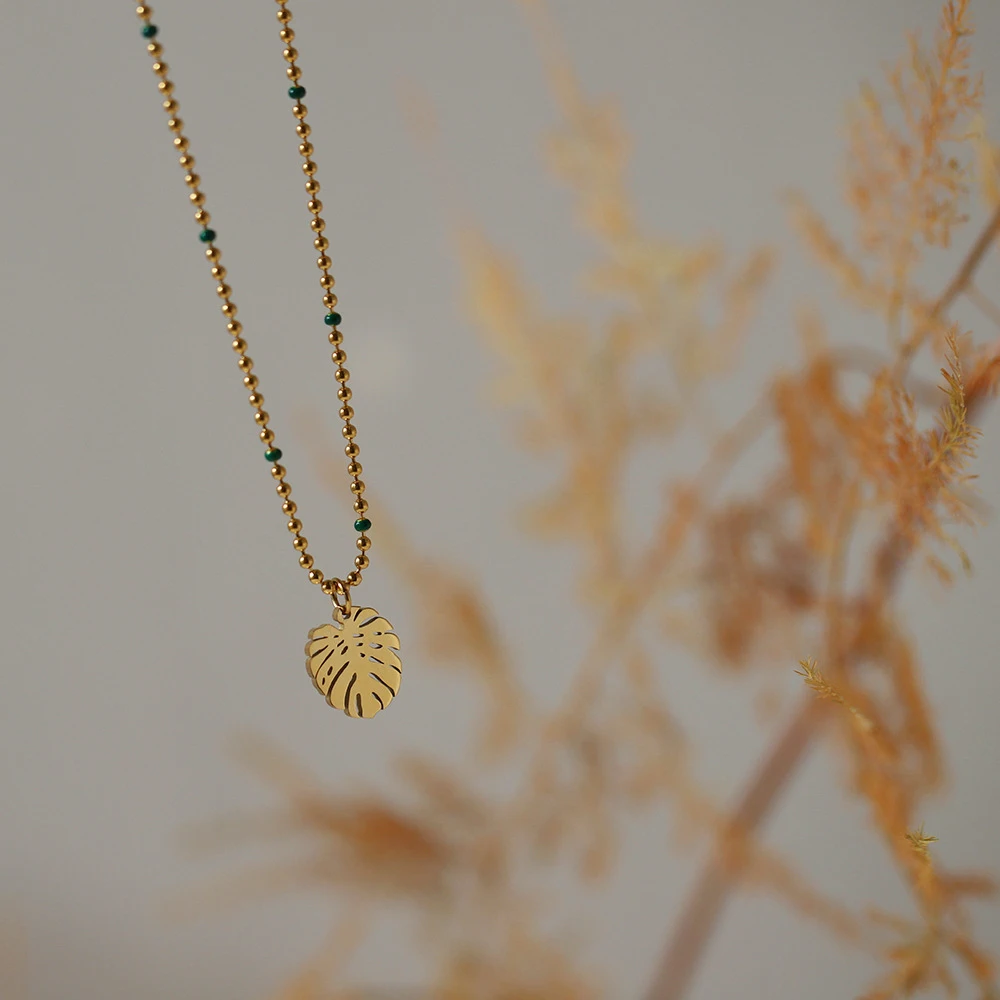 Collier Chaîne Palmier En Plaqué Or - Bijou Vintage Ancien, Style Filigrane
