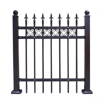 Cheap used galvanized and powder coated security metal iron fence panels and gates for sale