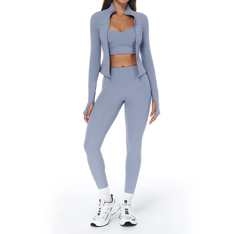 Autumn Winter Solid Breathable Brushed Yoga Set High Waist Hip-Lifting Long Pants Runnin preview