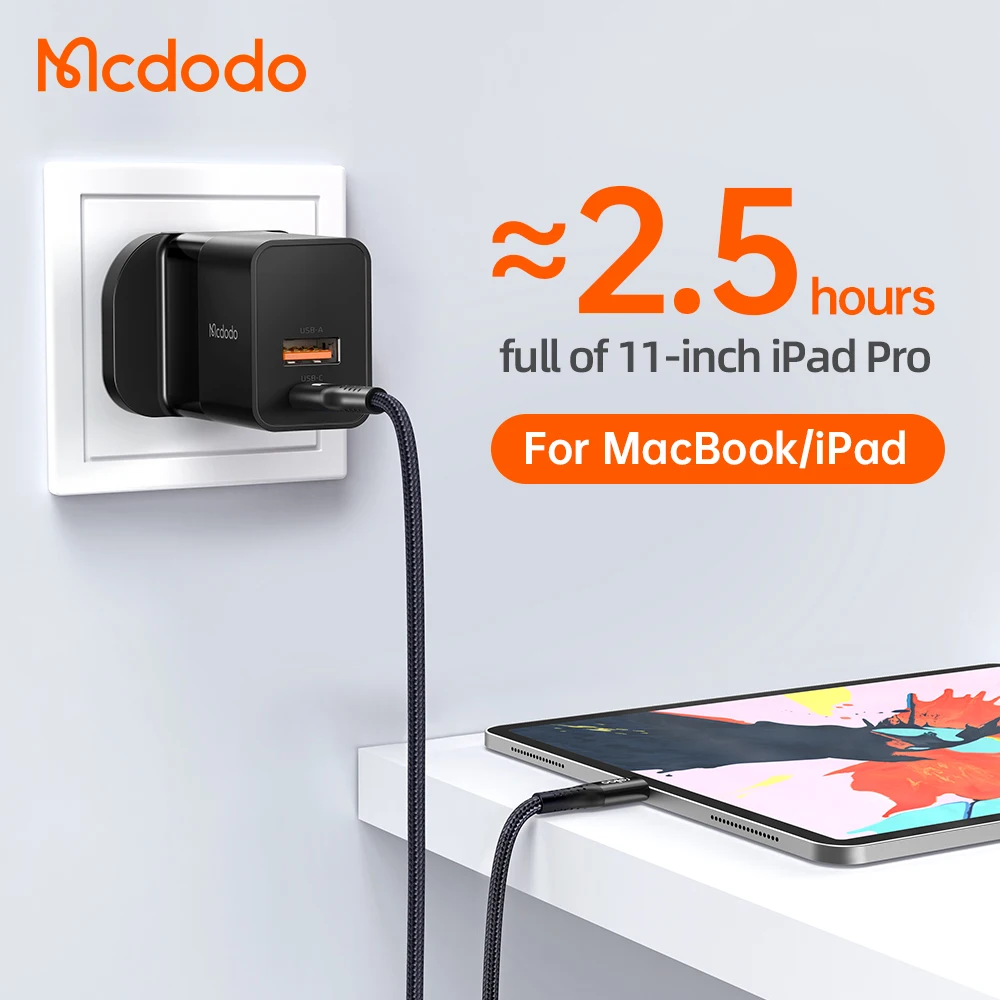 Mcdodo 20W 18W Dual USB Wall Charger for iPhone Android USB-C+A  USB Adapter Fast Charger for Ios Android