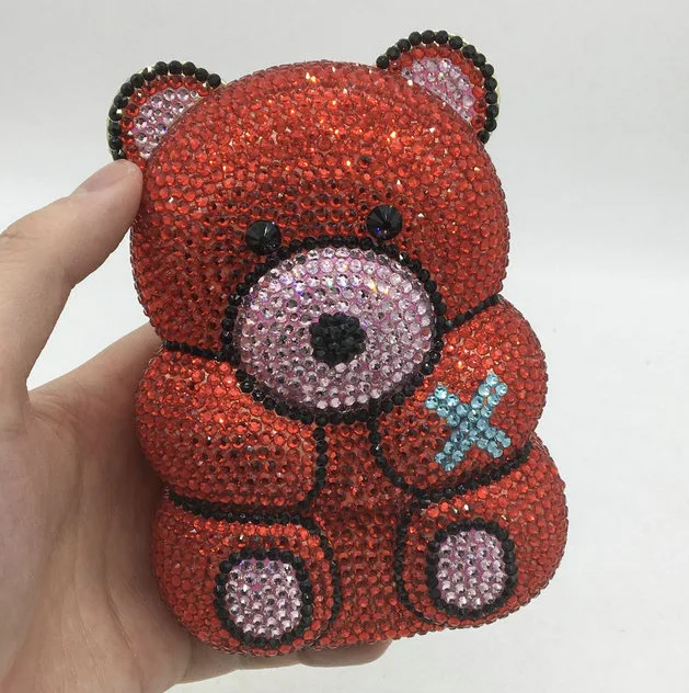 Wholesale Luxury cute bling panda diamond handbag rhinestone teddy bear bag  purse From m.