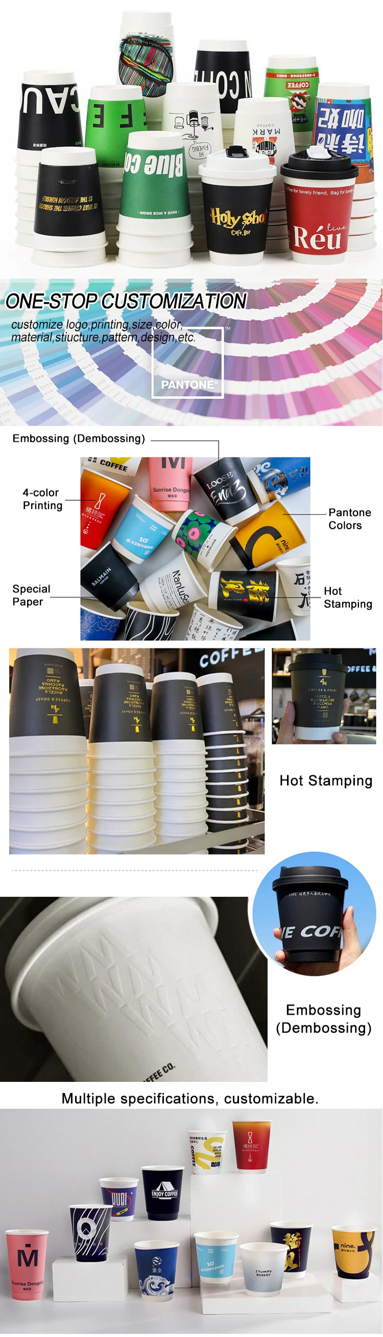 6oz 7oz 8oz 20oz 22oz Recyclable Disposable Custom Single Wall Ice Cream Paper Cup Tea Coffee Paper Cup With Lid For Cold Drinks supplier