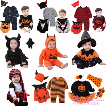 wholesale 2021 Children Girls Boys Orange Pumpkin Ballet Skirt romper Set Kids carnival costumes Baby Halloween Cosplay Costume