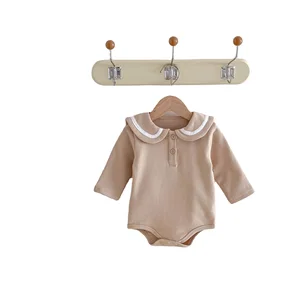 Korean Version INS Inspired One-Piece Romper Fashionable Long-Sleeved Cute Lapel Style for Boys Girls for Spring