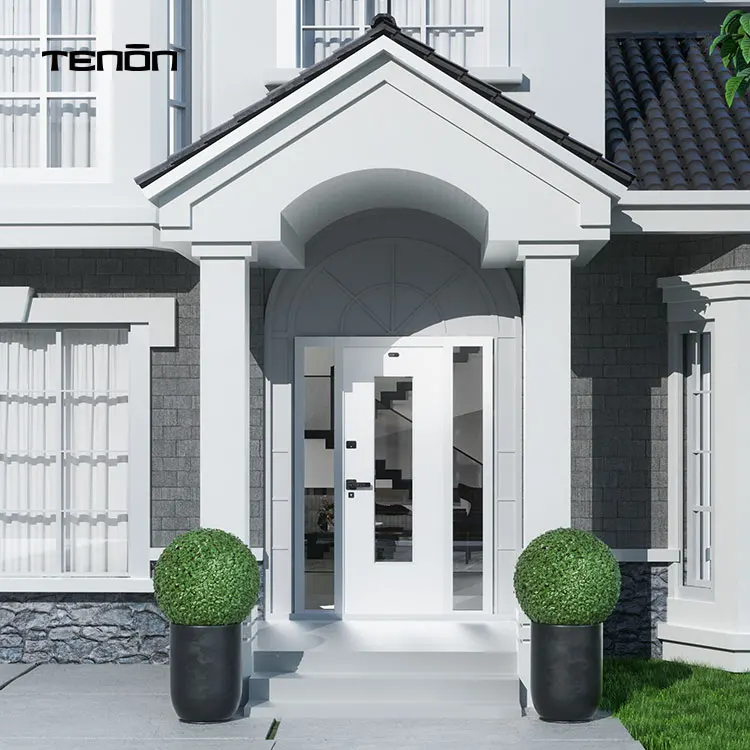 Custom Design Modern Home Front Entrance Main Door Glass Surface Multi-Functions Exterior Security Doors