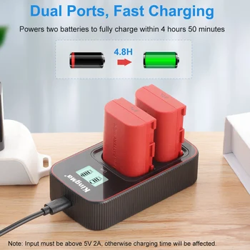 Kingma Replacement 2000mah LP-E6NH Batteries and Portable Charger Kit for Canon 7D2 EOS 60D 7D 6D detail image