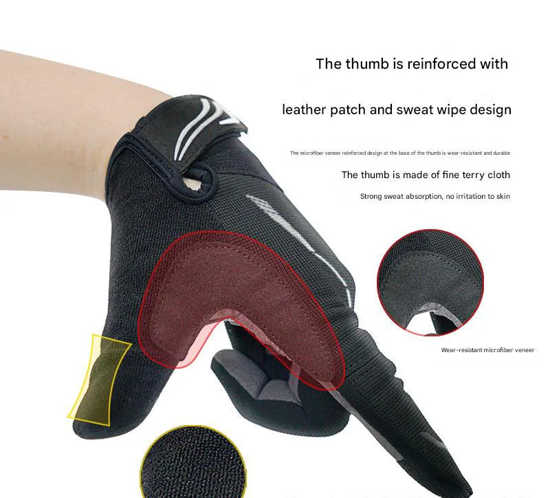 Men's and Women's Full-Finger Anti-Slip Shock-Absorbing Motorcycle Gloves Bicycle Riding Equipment