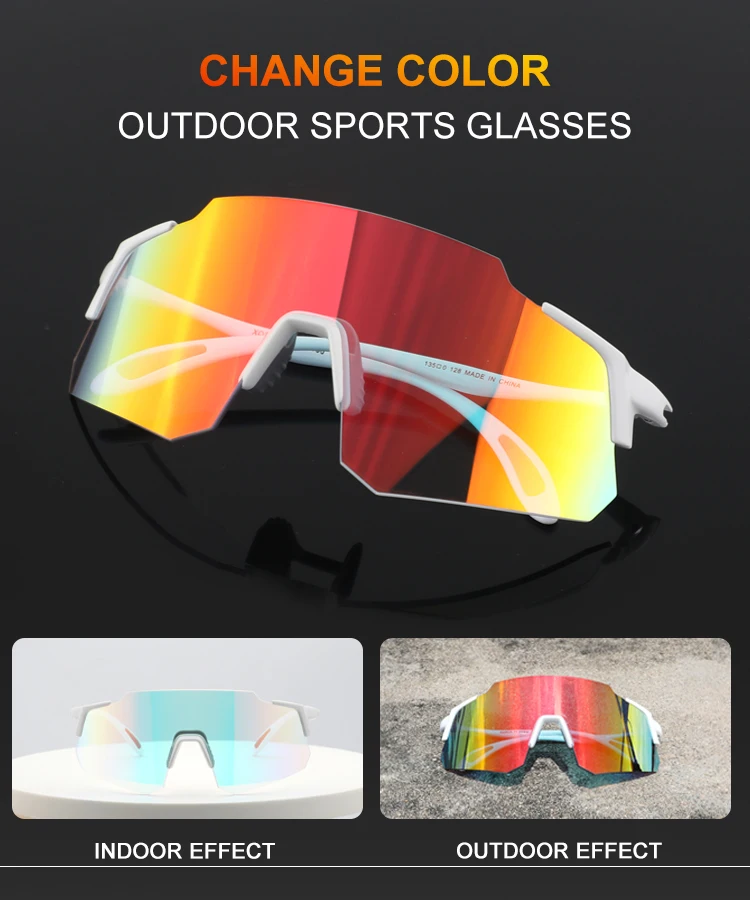 Photochromic Wholesale Sunglasses Changeable Lenses Cycling Outdoor Running Sport Sunglasses