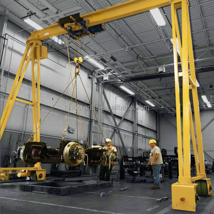 Small Mini Telescoping Girder Adjusting Height Motorized 1 2 5 10 20 Ton Portable Gantry Crane with Chain Hoist Lifting Machine