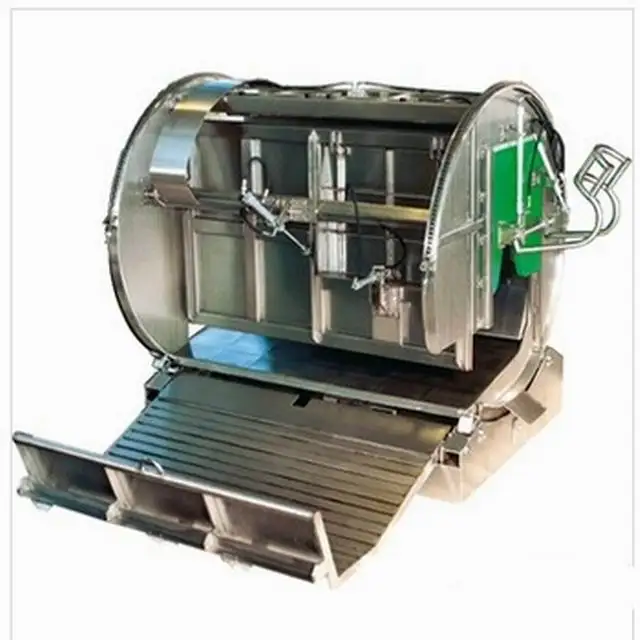 Halal rotating kill box for cattle in slaughterhouses