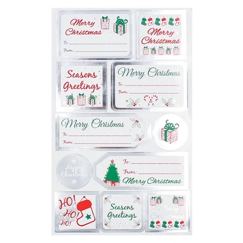 Self Adhesive Silver Foil Christmas Sticker Label Name Tags Stickers
