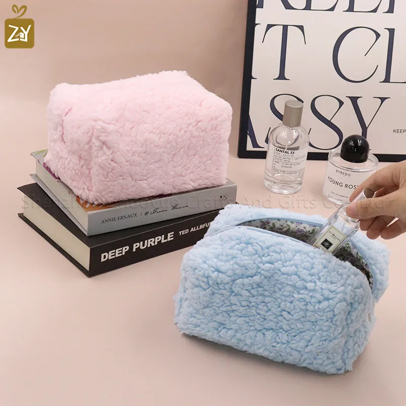 Fuzzy Makeup Bag Multifunctional Cosmetic Bag Travel Toiletry Bag ...
