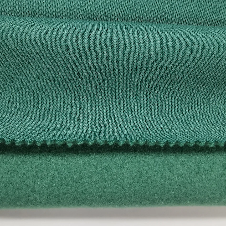 T/C French Terry Fabric Brushed Knitting Polyester Cotton Hoodie High Quality Footer Knitted for Sweater Garment Sweatshirts