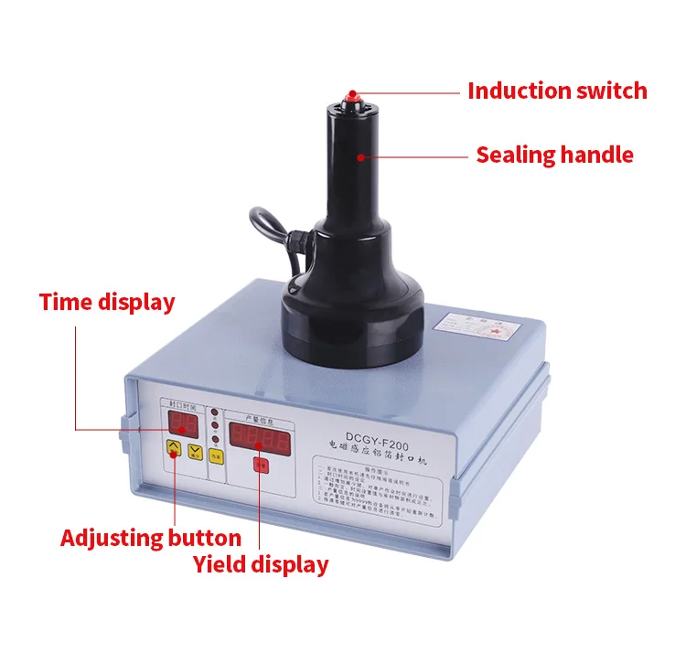 DCGY-F200 Manual Aluminum  Handheld Plastic Glass Bottle Commodity Portable Foil Sealing Machine details
