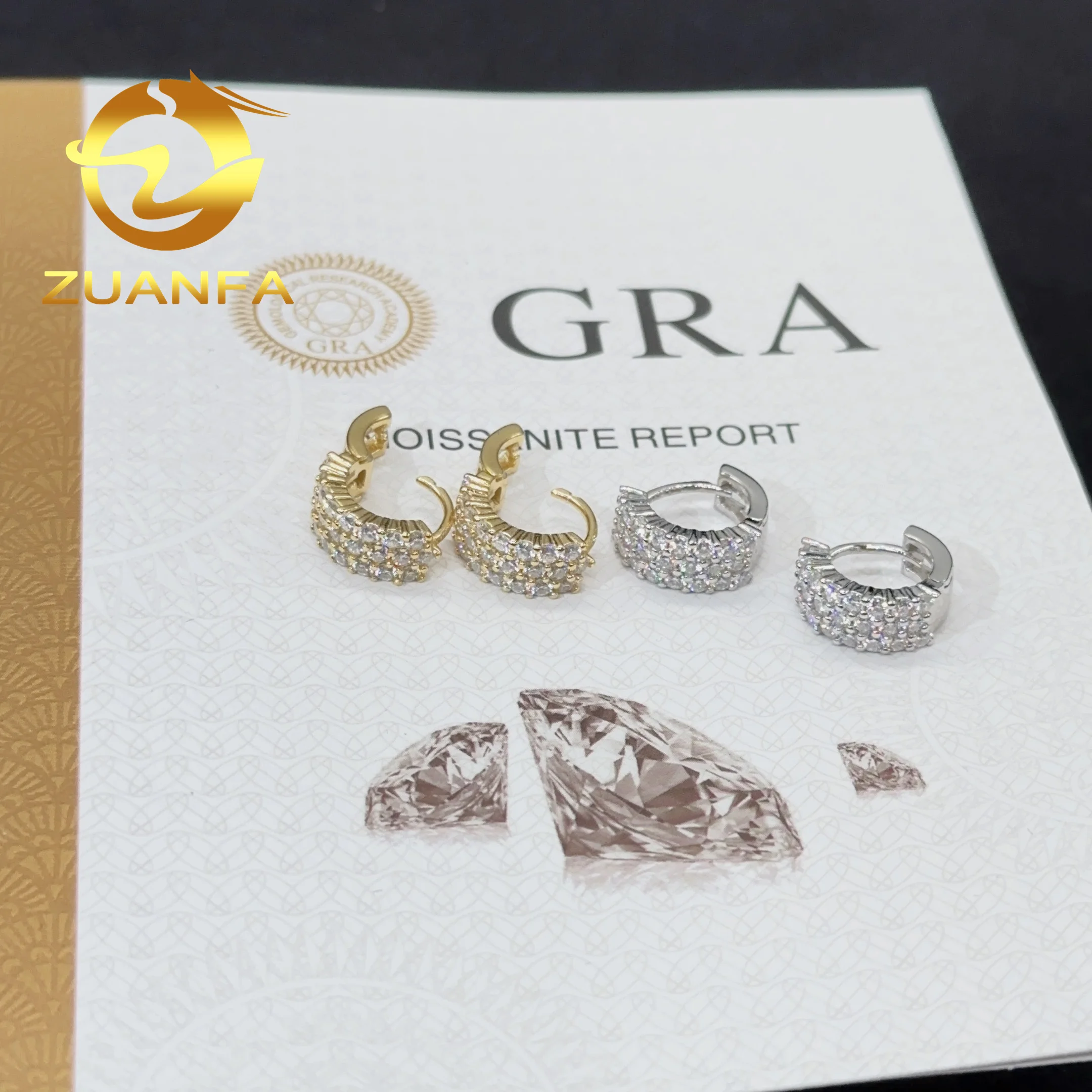 Orecchini Moissane color D da 3 mm Orecchini a cerchio in oro bianco placcato in argento sterling 925 per le donne Gioielleria raffinata per la festa nuziale  36