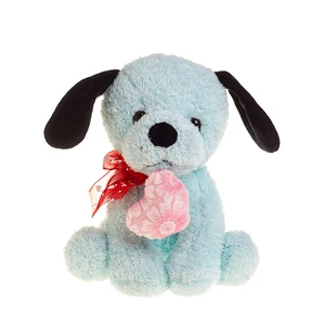 Custom Wholesale Plush Material Love Dog Plush Toys Promotional Valentine Plush Stuffed Dog With Pink Heart
