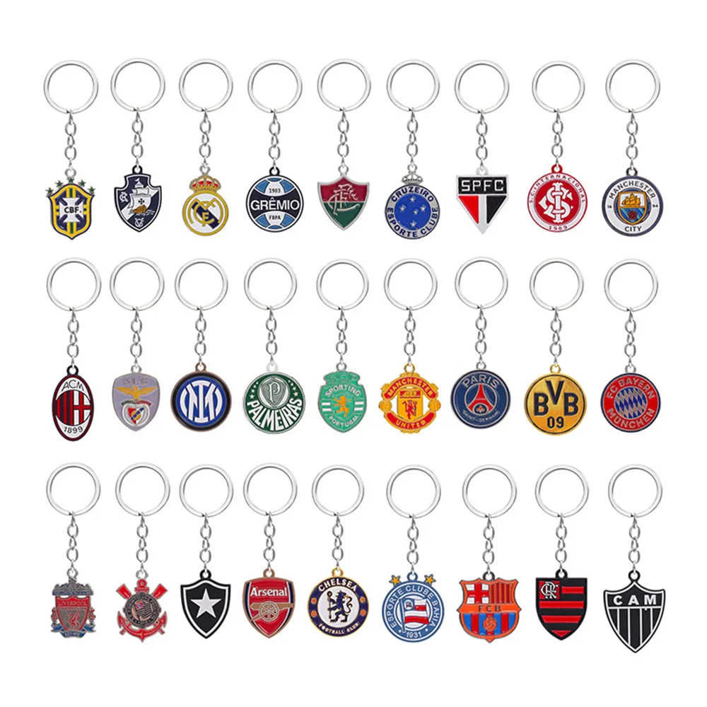 2026 FootballWorld Double-Sided Cartoon National Football Club Commemorative Personalized Carabiner Keychain Backpack Pendant