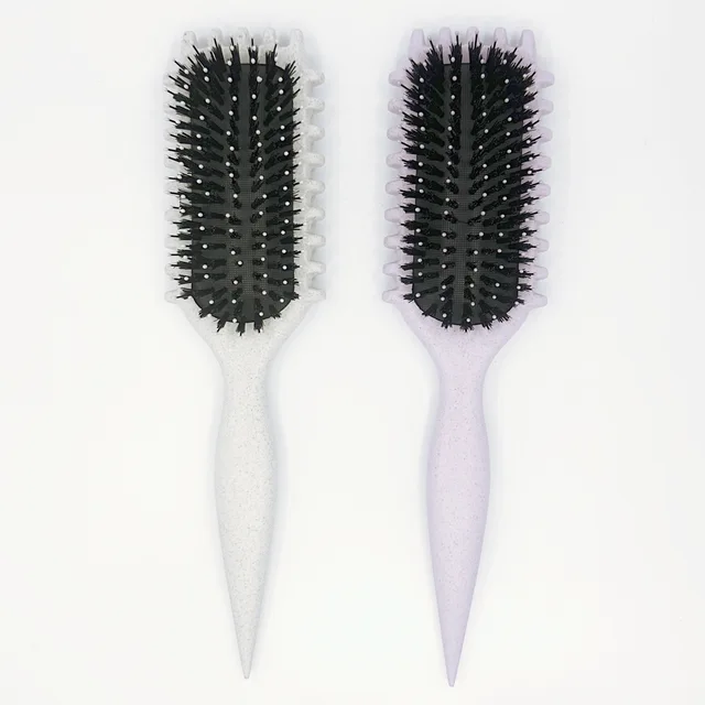 High curly new design biodegradable curly hair styling brush boar bristle hair brush