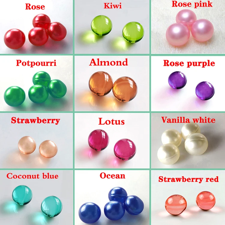Natural Colorful Peals Bath Spa Beads Capsule Moisturizing Aromatic Essential Oil Bulk Round in