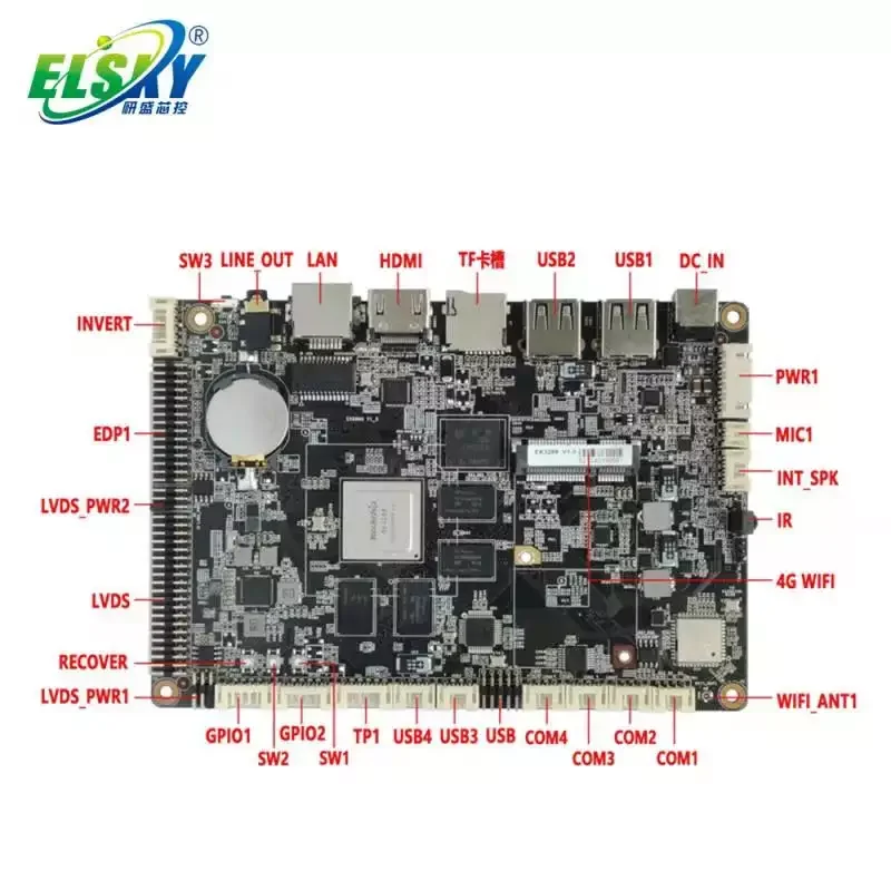 Новый Android материнская плата с двумя камерами процессор Rockchip RK3288 2G/4G/8G/16G RAM HD-MI LVDS EDP 6 * USB 2 0 4 COM 1 или RJ45 LAN для