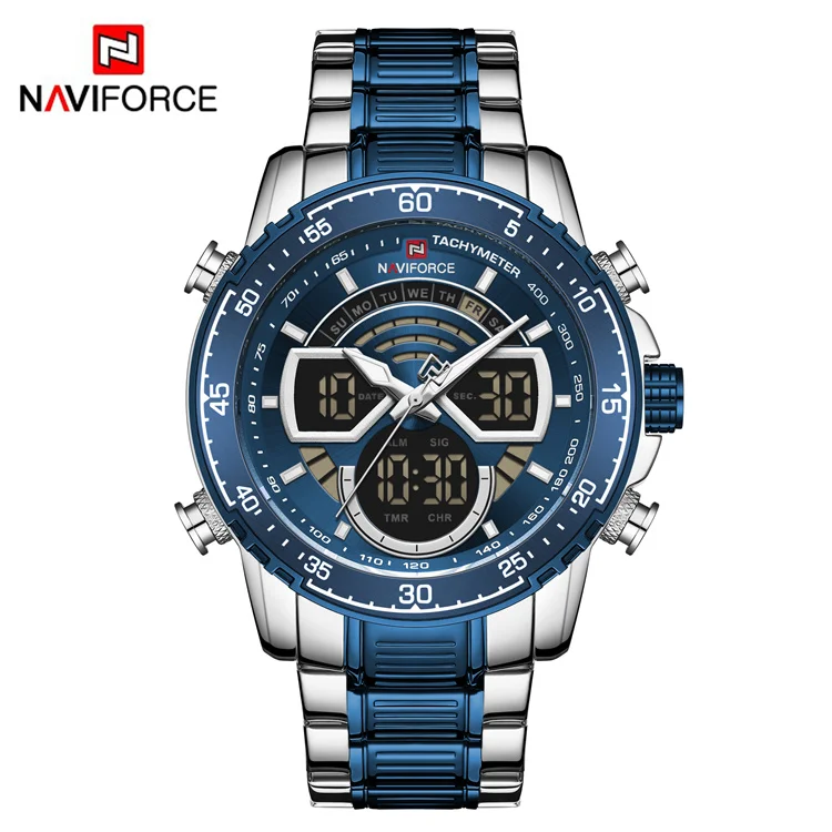 NAVIFORCE 9189 SBE Men's Waterproof Digital Quartz Watch with