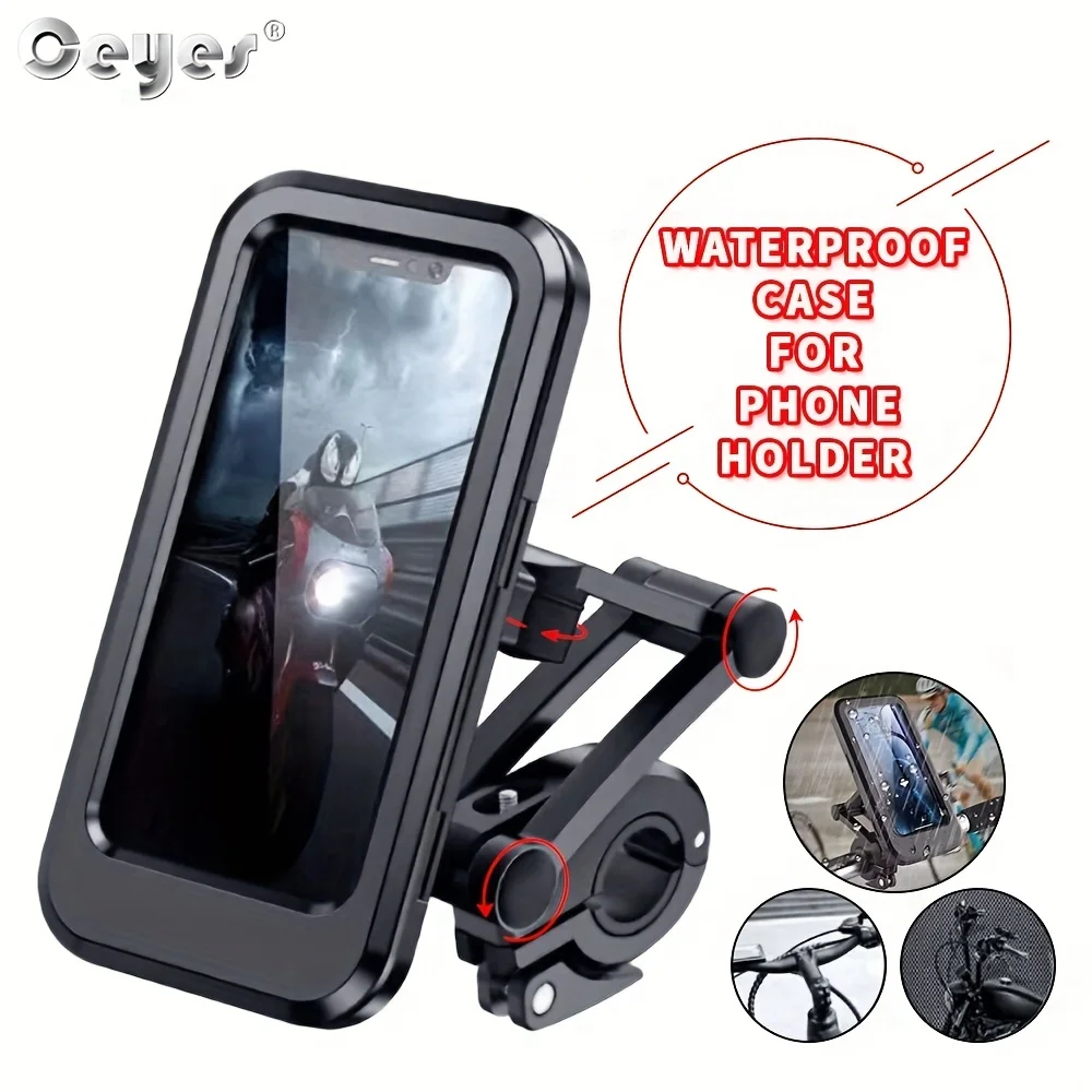Waterproof Cell Phone Bike Scooter Handlebar Holder Stand Mount Adjustable Motorcycle Bike Bicycle Phone Holder