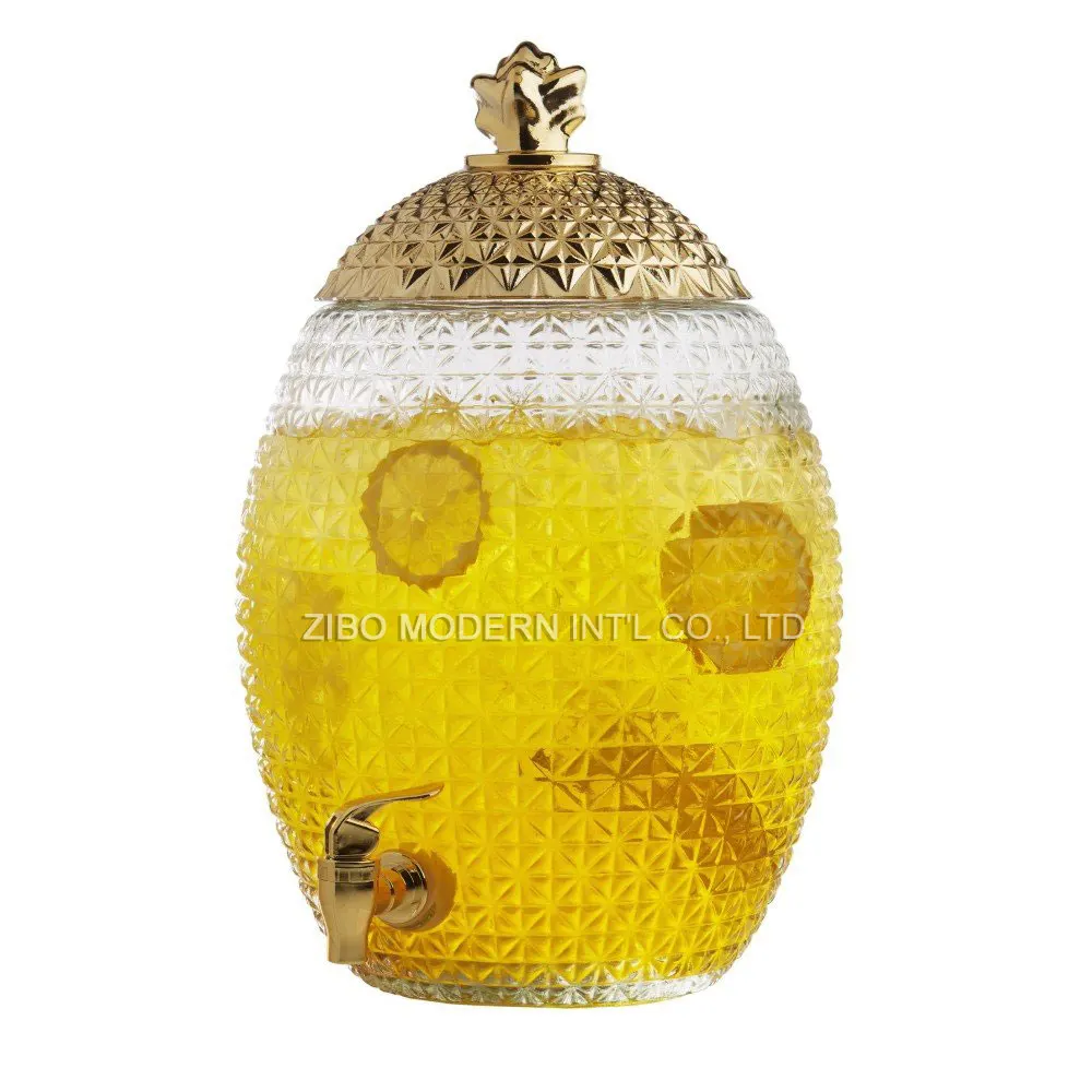 2 GALLON PINEAPPLE EMBOSSED BEVERAGE DISPENSER