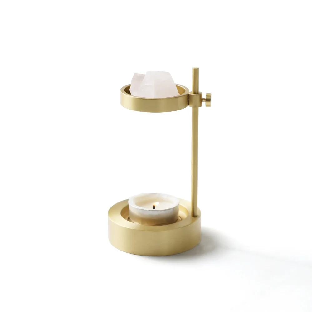 Maxery Solid Brass Essential Oil Diffuser Adjustable Tealight Candle Holder Home Fragrance Multifunctional Incense Holder