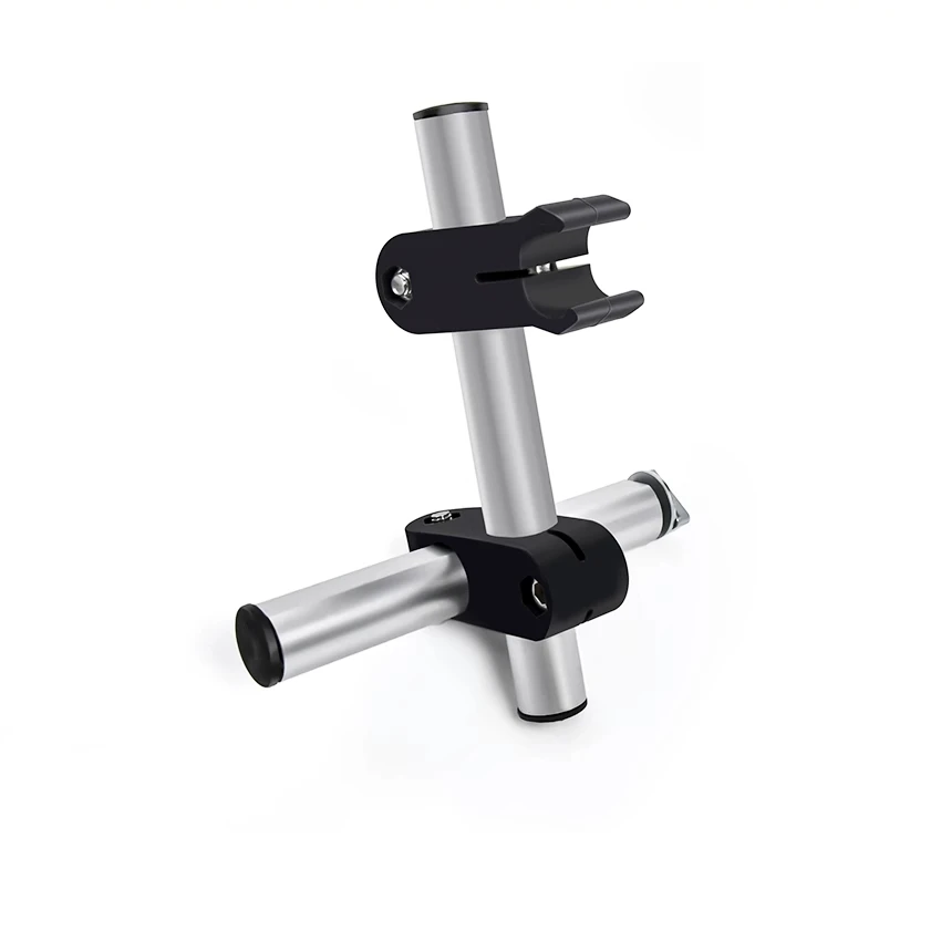 Flexible chain conveyor adjustable guardrail bracket assembly Cruciform