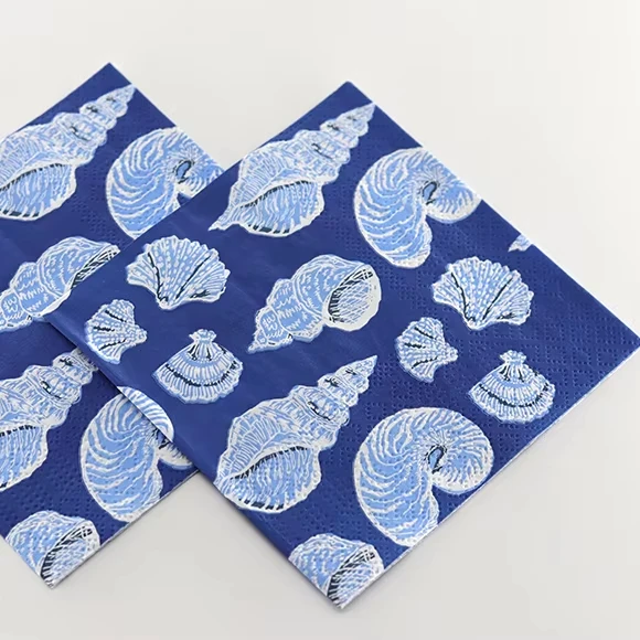 Ресторан оптовая продажа салфеток на заказ OEM / ODM напечатанная 2-слойная чистая целлюлозная Коктейльная салфетка