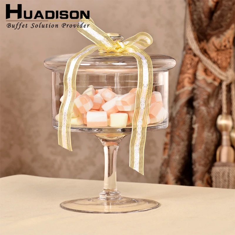 Huadison Catering Equipment Luxury Wedding Decorations showcase Dessert Riser Banquet Buffet Display Glass Stand for Party