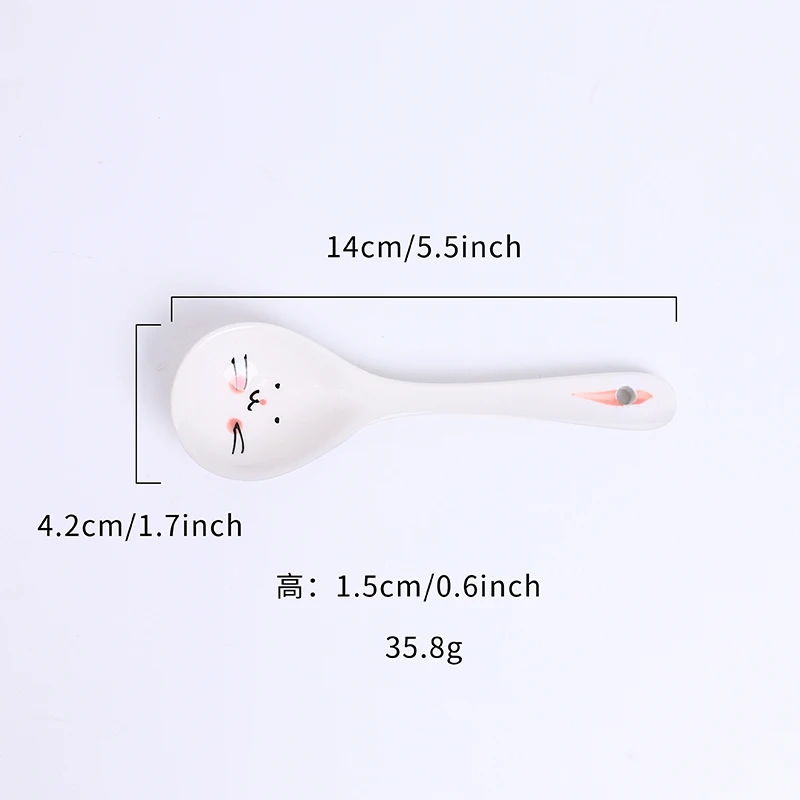 Rabbit Creative Kids Cute Animal Print Dinnerware Children Ceramic Porcelain Dinner Bowl Divided Plate and Spoon Sets factory