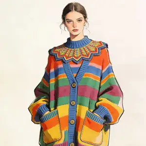 Factory Direct Thin Chinese Style Knit Sweater Multi-Yarn Options Quick Production 500 MOQ